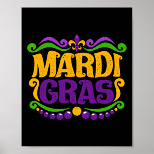 Poster Mardi Gras, Uma Máscara De Costume No Festival Mar