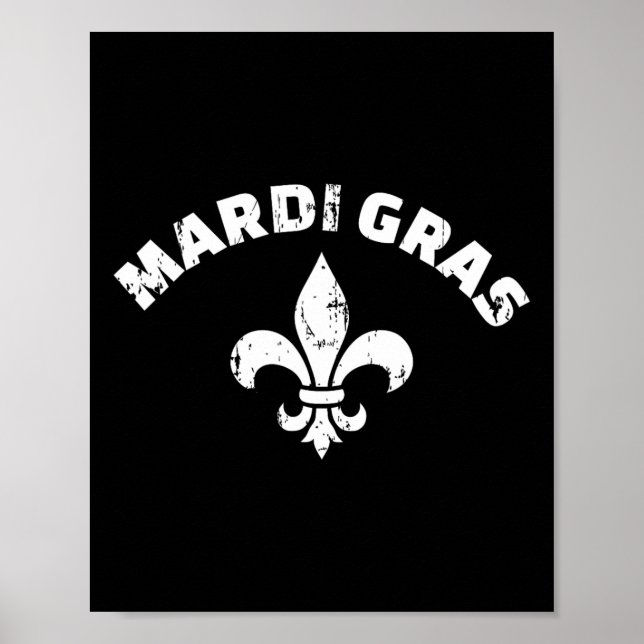 Poster Mardi Gras Vintage Fleur De Lis (Frente)
