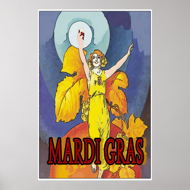 Poster Mardi Gras Wine Maid (Frente)
