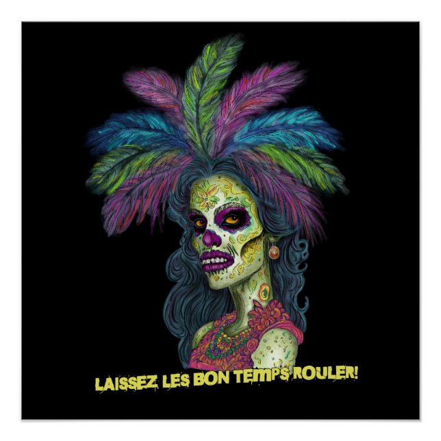 Pôster Mardi Gras Zombie (Frente)