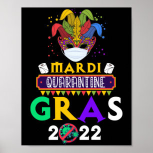 Poster Mardi Quarantine Gras 2022 Festival Face Máscara