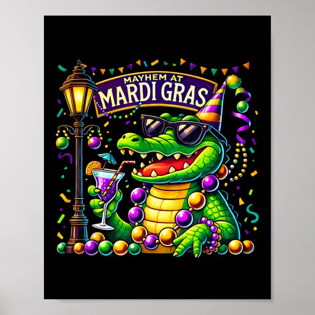 Poster Mardigator Mardi Gras Alligator Costume Men (Frente)
