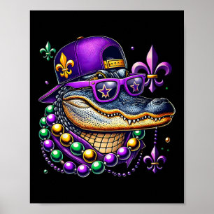 Poster Mardigator Mardi Gras Alligator Costume Men