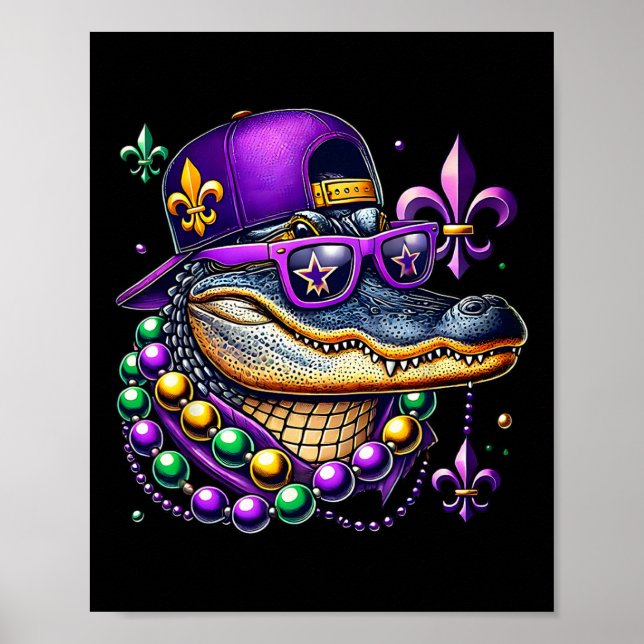 Poster Mardigator Mardi Gras Alligator Costume Men (Frente)