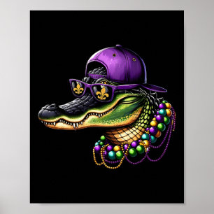 Poster Mardigator Mardi Gras Alligator Costume Men
