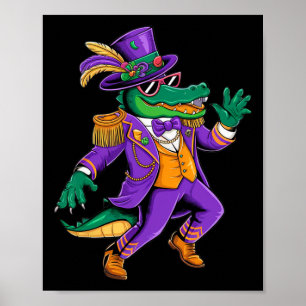 Poster Mardigator Mardi Gras Alligator Costume Men Crianç