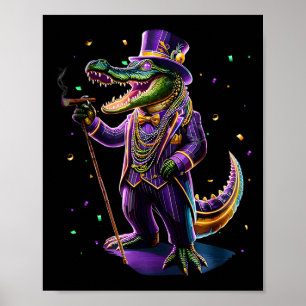 Poster Mardigator Mardi Gras Fantasia de Jacaré para Home