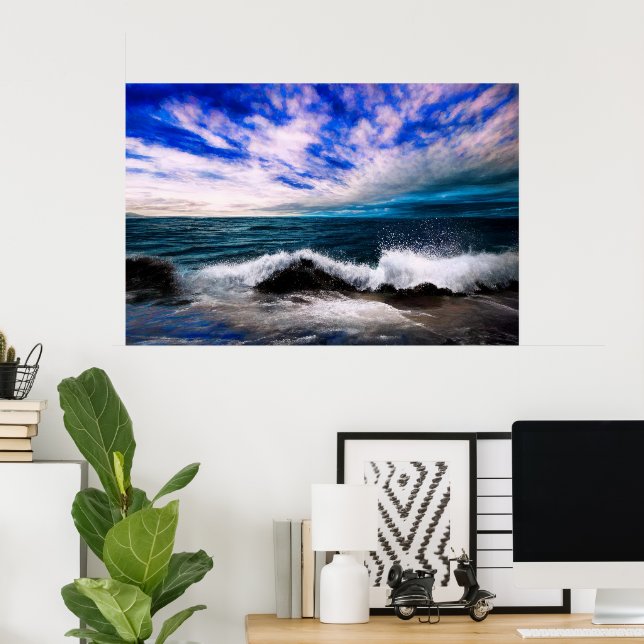 Poster Maré de Fundo do Mar (Escritório em casa)