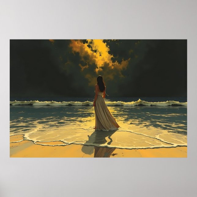 Poster Maré Dourada de Solidão | Marés Celestiais (Frente)