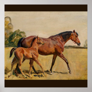 Pôster Mare e Foal por Munnings