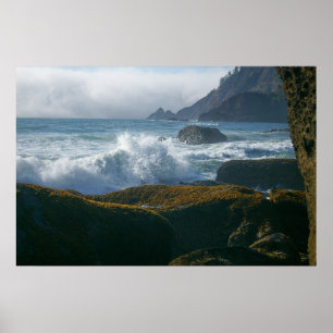 Pôster Maré entrante da costa de Oregon