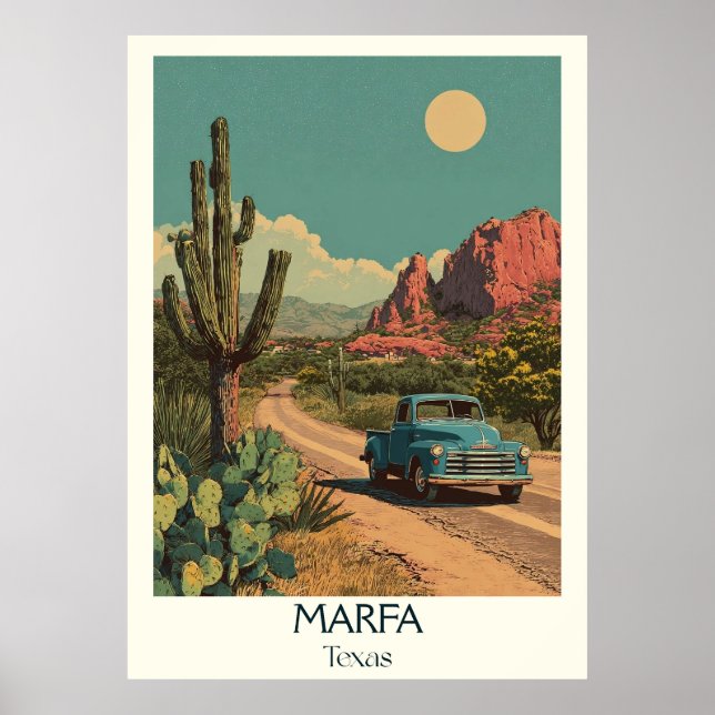 Poster Marfa Texas Desert Vista Art (Frente)
