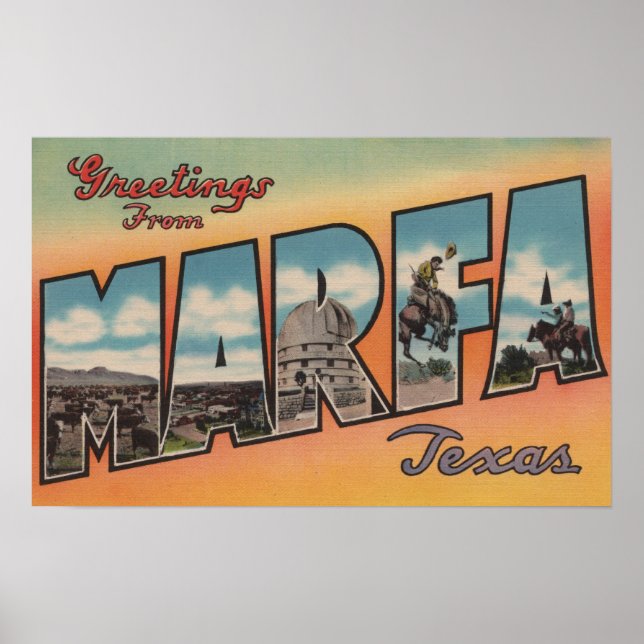Poster Marfa, TexasLarge - Letra ScenesMarfa, TX (Frente)