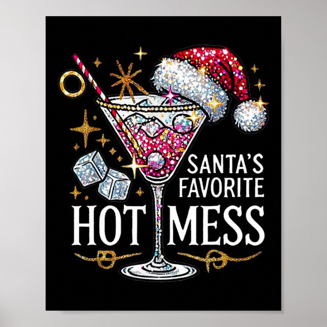 Poster Margar de Natal de Mess Quente Favorito dos papais (Frente)