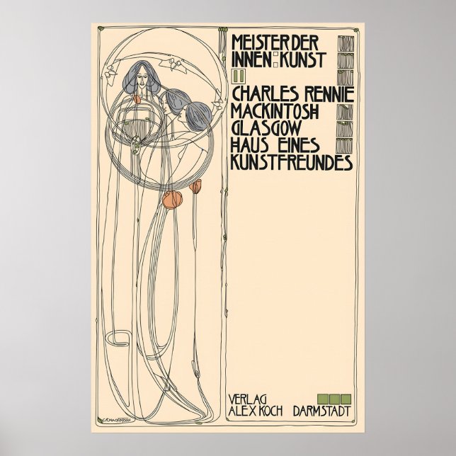 Poster Margaret Macdonald Mackintosh Glasgow School (Frente)