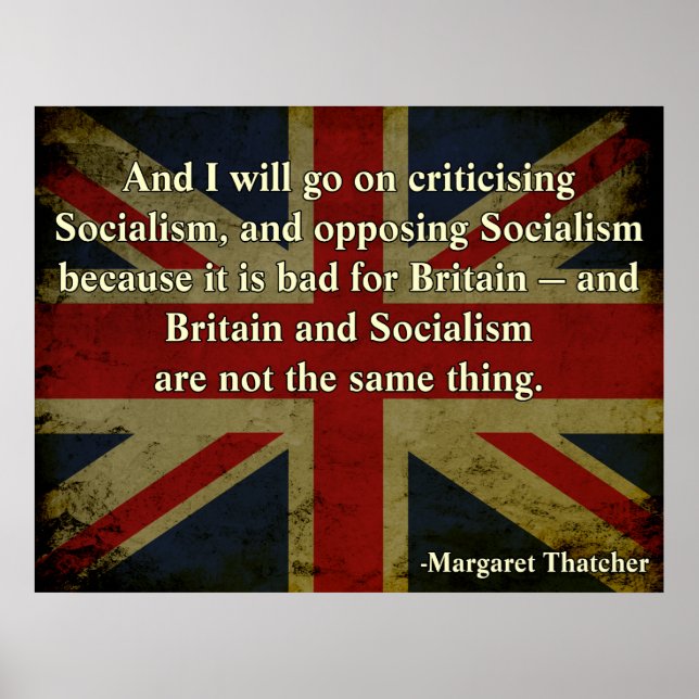 Pôster Margaret Thatcher Anti-Socialismo (Frente)