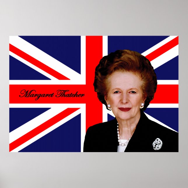 Poster Margaret Thatcher - Bandeira Britânica (Frente)