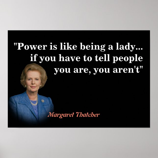 Poster Margaret Thatcher Cita O Poder (Frente)