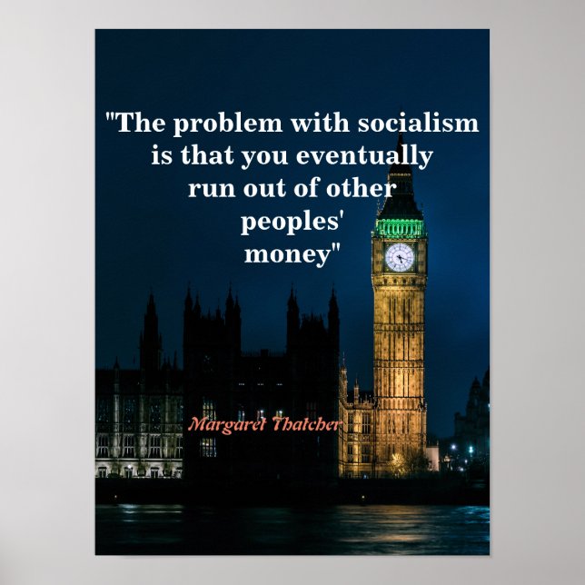 Poster Margaret Thatcher Cita O Socialismo (Frente)