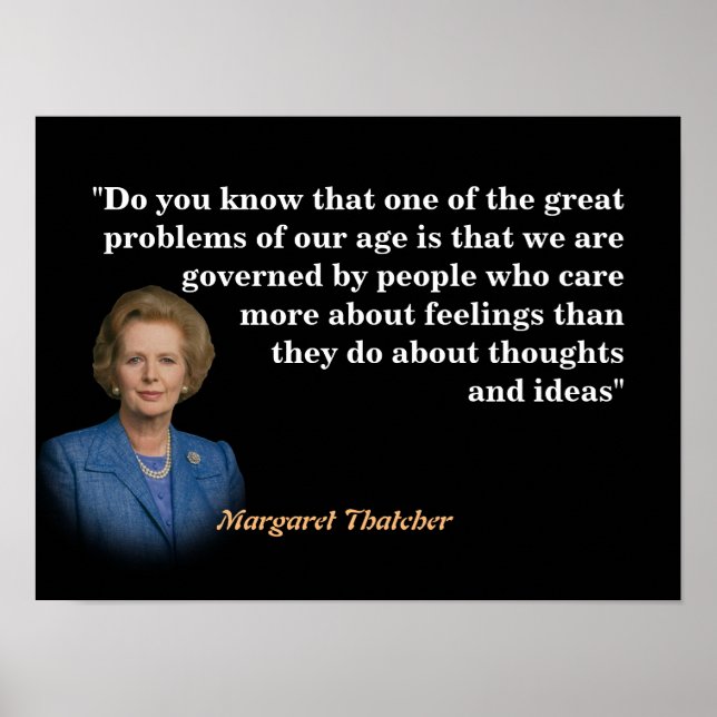 Poster Margaret Thatcher Cita Pensamentos E Ideias (Frente)