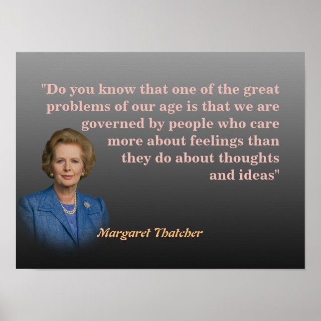 Poster Margaret Thatcher Cita Pensamentos E Ideias (Frente)