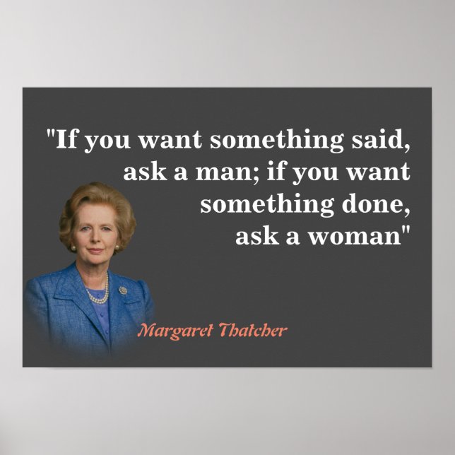 Poster Margaret Thatcher Cita Quem Perguntar (Frente)