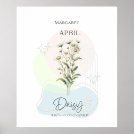Poster Margarida Flor de Nascimento de Abril