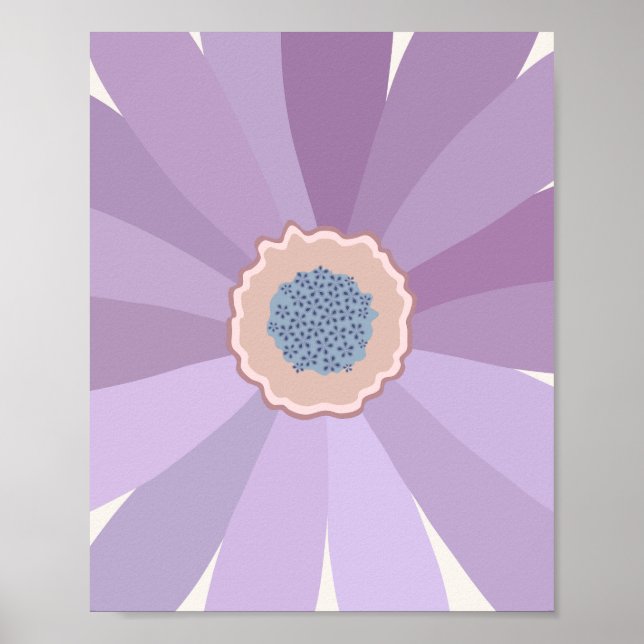 Poster Margarida Floral Roxa (Frente)