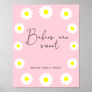 Poster Margaridas de flores silvestres - bebês são doces