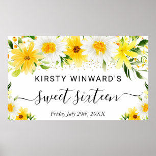 Poster Margaridas e Flores Amarelas Doce 16 Bem-vindo