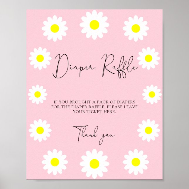 Poster Margaridas Flores Silvestres - Sorteio de fraldas (Frente)