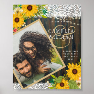 Poster Margaridas Rústicas do Sol Renda FOTO Casamento BE