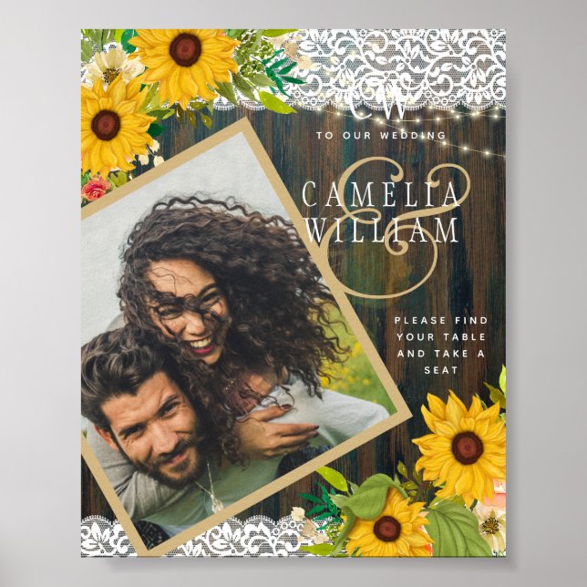 Poster Margaridas Rústicas do Sol Renda FOTO Casamento BE (Frente)