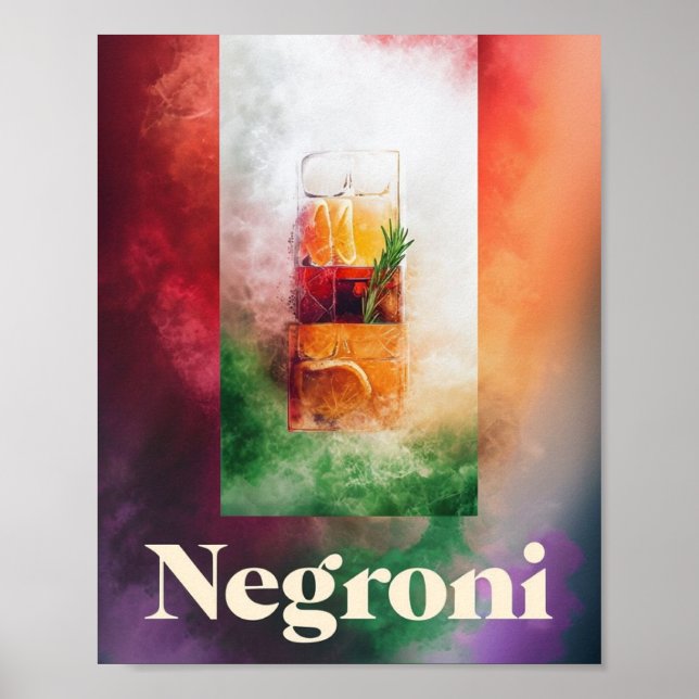 Poster Margarita Cocktail Decor: Bar Negrito e Clássico (Frente)