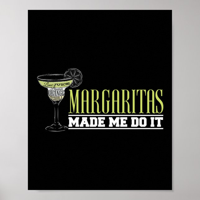 Poster Margaritas Me Fez Fazer Isso Engraçado Barman (Frente)