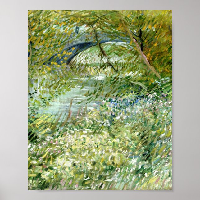 Poster Margem do rio Vincent Van Gogh em Springtime 1887 (Frente)