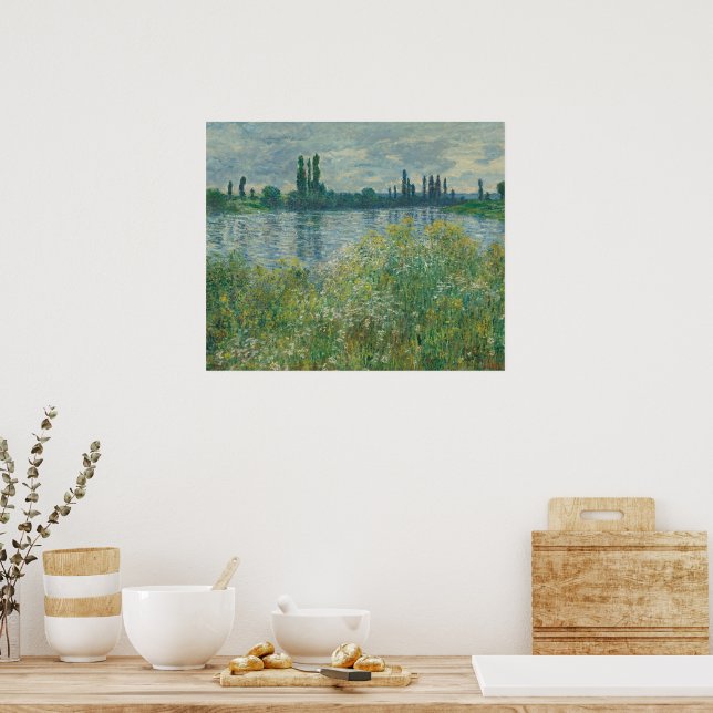 Poster Margens do Sena por Claude Monet (Cozinha)
