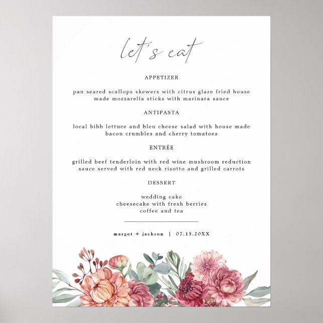 Poster MARGOT Dusty Rosa Blush Floral Boho Garden Me (Frente)