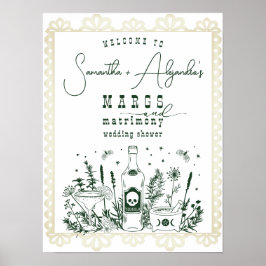 Poster Margs Matrimony Skull Fiesta Casal Chá Bem-vindo