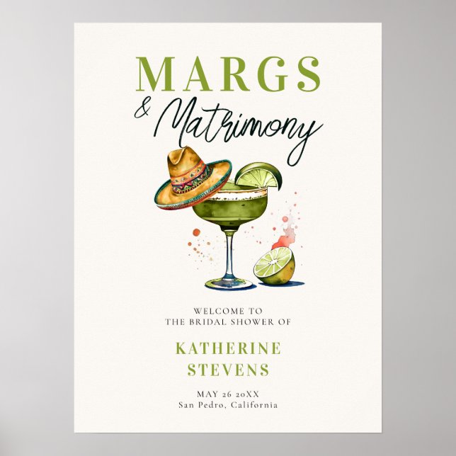 Poster Margs Matrimony Sombrero Chá de panela Bem-vindo (Frente)