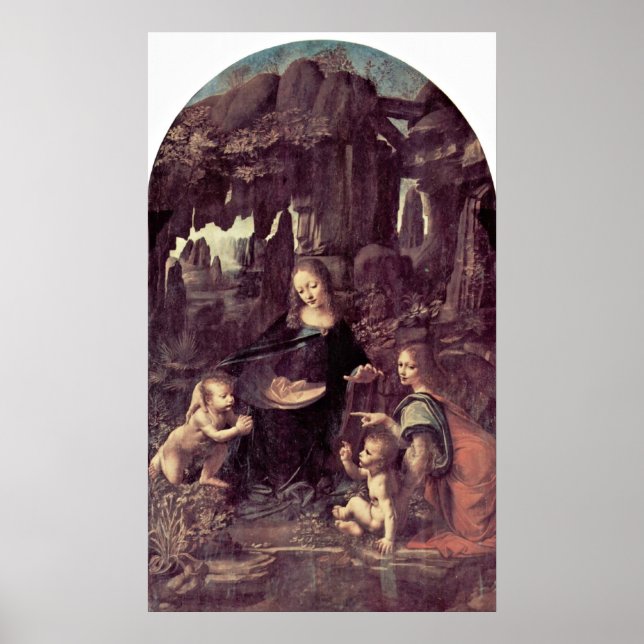 Pôster Maria, Cristo e anjo de Leonardo da Vinci (Frente)