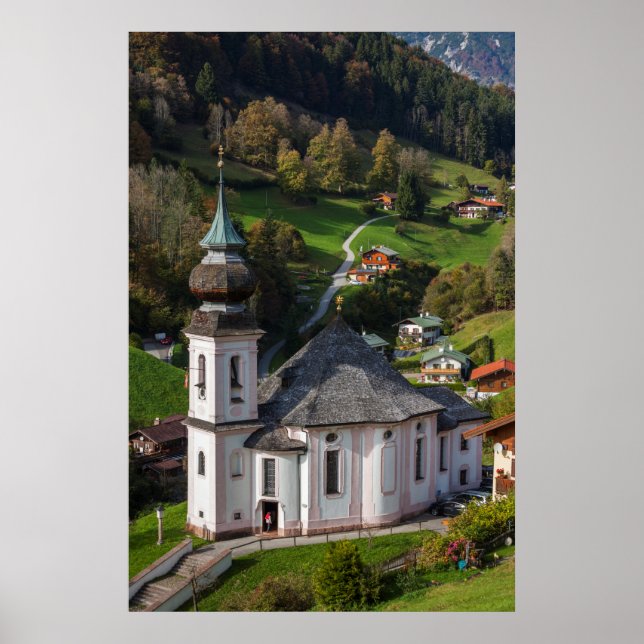 Poster Maria Gern Village Church, Baviera (Frente)