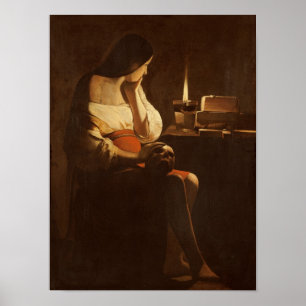 Pôster Maria Madalena com uma luz da noite, 1630-35