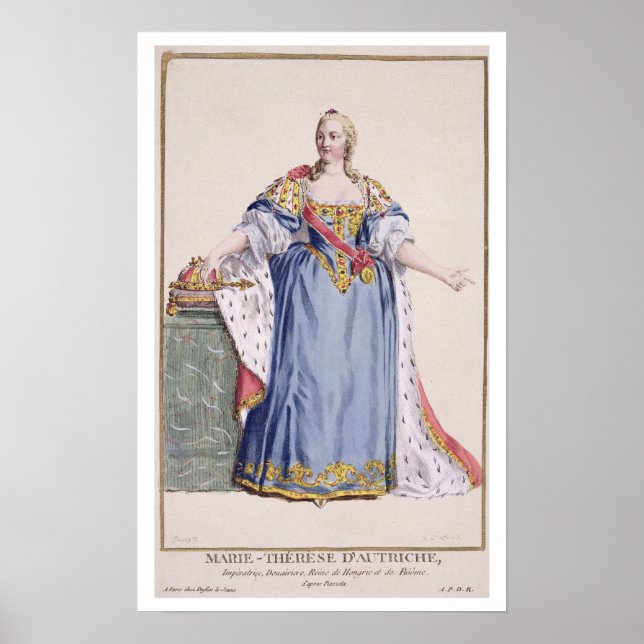 Poster Maria Theresa (1717-80) Imperatriz da Áustria, de  (Frente)