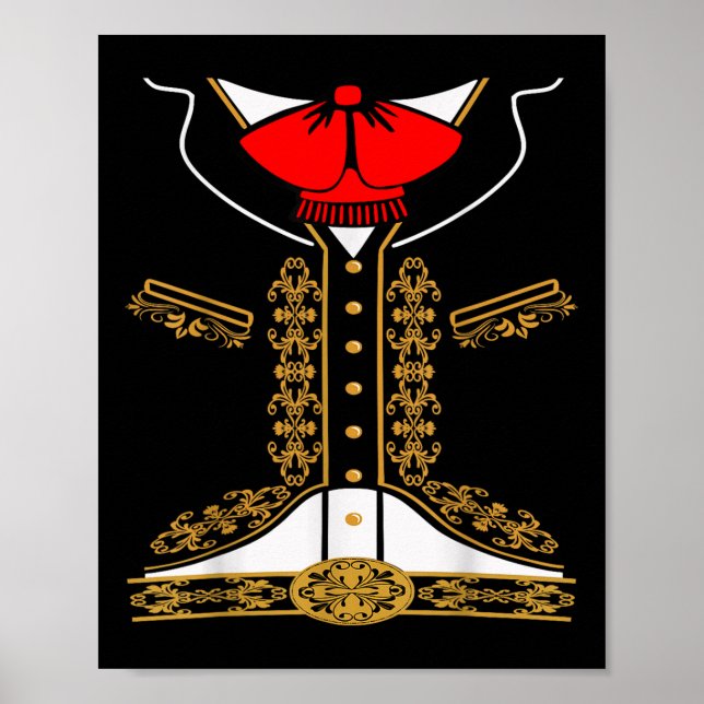 Poster Mariachi Charro Costume Mexicano Para Cinco De May (Frente)