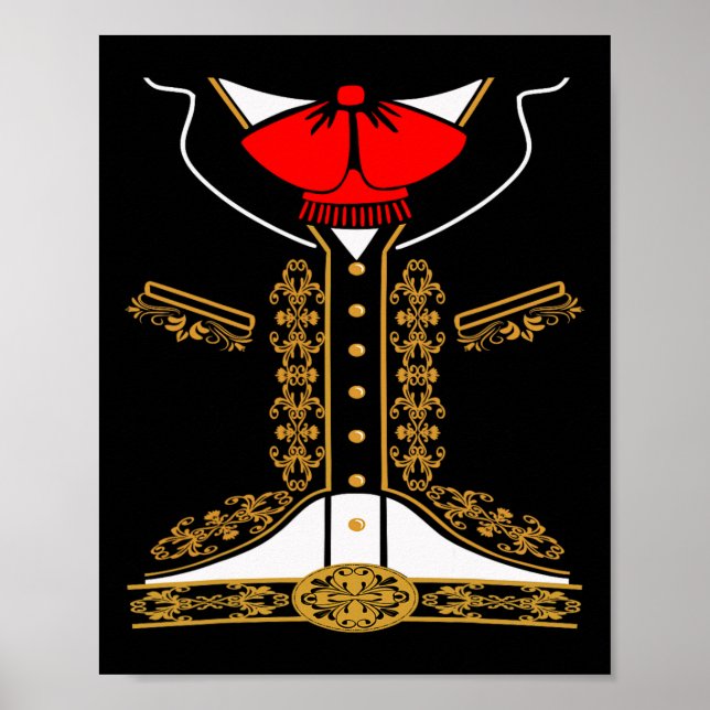 Poster Mariachi Charro Costume Mexicano Para Cinco De May (Frente)
