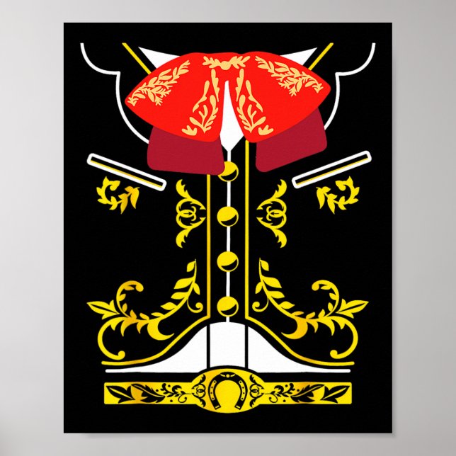 Poster Mariachi Tee Charro Cinco De Mayo Hallowee (Frente)