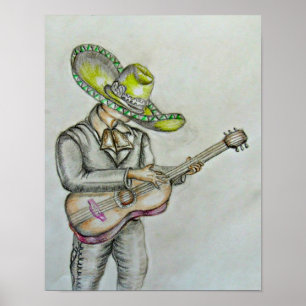 Pôster Mariachi with guitar