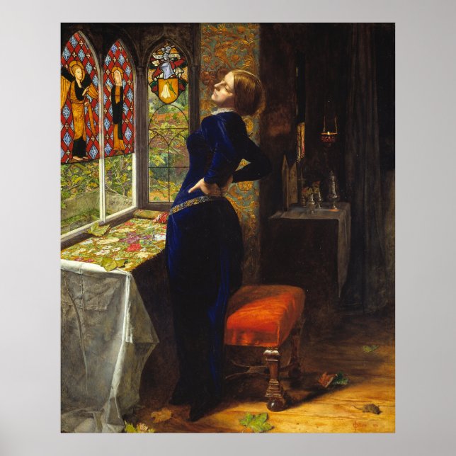 Pôster Mariana - John Everett Millais (Frente)
