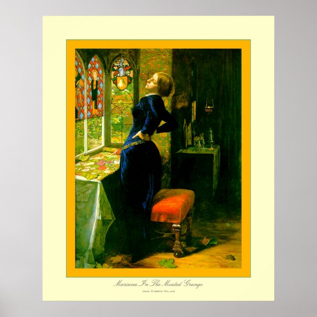Poster Mariana Na Gama Moada~John Everett Millais (Frente)